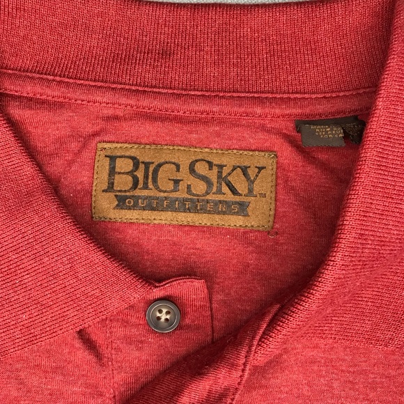 ‼️ Men’s Red and Grey Collared Big Sky Outfitters - Picture 3 of 7